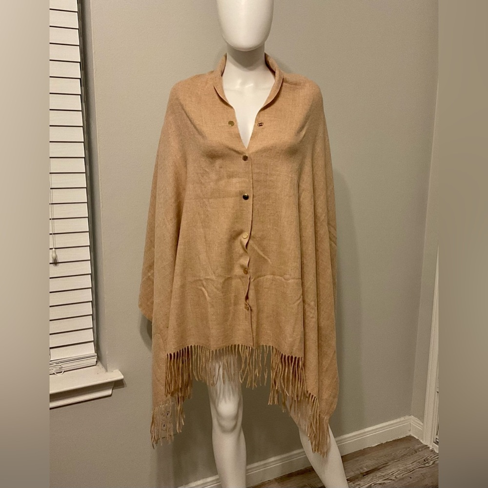 Women's scarf-shawl, autumn-winter scarf with buttons New